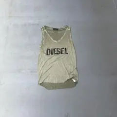 00s Diesel 製品染め レーヨン　ロゴ　タンクトップ　カットソー　メンズのサムネイル