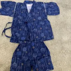 花火柄 ネイビー 甚平 110