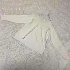 [OPAQUE.CLIP] 長袖 ニット似の生地感 M 白 黄ばみなし 伸縮性◎