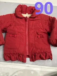 赤いダウンコート　裏地ボア 90cm