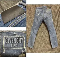 GIVENCHY ポケットロゴ ハードダメージ加工 ストレッチデニム ジーンズのサムネイル
