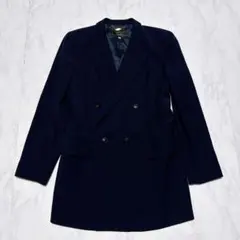 AGNONA Leilian ダブルブレストジャケット 毛 ネイビー ９号のサムネイル