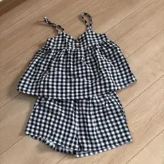 ギンガムチェックセットアップ　110cm120cm ショートパンツ　キャミソール