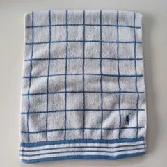 RALPH LAUREN ラルフローレン フェイスタオル 白と青のチェック柄