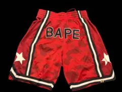 APE　BAPE 迷彩デザイン レッドショートパンツ m サイズのサムネイル
