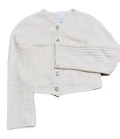 H&M アイボリー ニットカーディガン XS