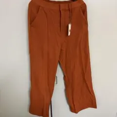 オレンジ ハイウエスト ストレートパンツ