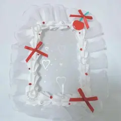 硬質トレカケース デコ ホイップデコ レースデコ レッド さくらんぼ