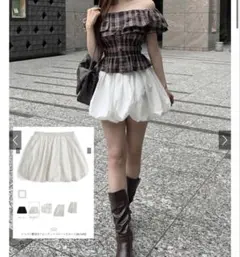 GRL グレイル　インパン裏地付ドビードットバルーンスカート[dk1483]