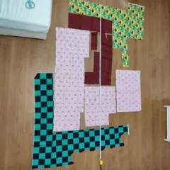 ハンドメイド用生地セット（幾何学模様、チェック柄）