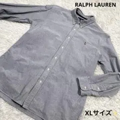 RALPH LAURENオックスフォードシャツ カラーポニー刺繍 XL グレー