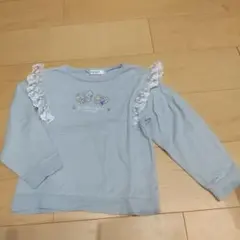 110サイズ SLAP SLIP 蝶刺繍 フリル付き トレーナー