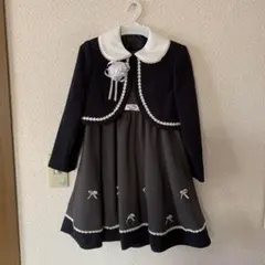 女児フォーマルドレス ネイビー グレー　130