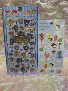 ⑨プチドロップステッカー トムとジェリー　きらフワシール