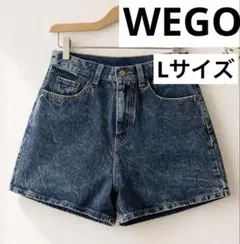 新品　未使用　WEGOデニム ハイウエスト ショートパンツ ダークブルー