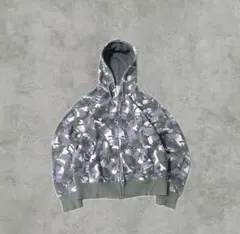 00s OLD UNIQLO ジップパーカーダブルジップ Y2K 迷彩 サーマル