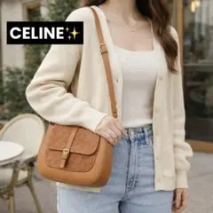 希少✨セリーヌ　ハンドバッグ　ワンショルダー　Cマカダム　レザー　スウェード