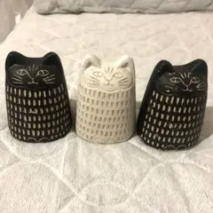 リサ・ラーソン風　猫の陶器置物 3個セット