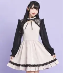 Secret Honey アクセサリー付レース切替ワンピース