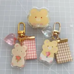 韓国作家 チャーム キーホルダー クリップ まとめ売り ハムスター シール帳に