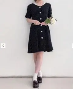 F.i.n.t ドット ボリュームスリーブミニワンピースのサムネイル