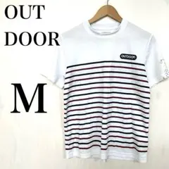 OUTDOOR メンズ M ボーダー 白黒赤 半袖 Tシャツのサムネイル