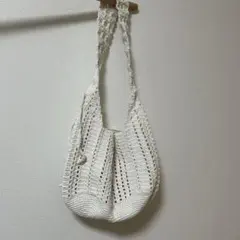 かぎ編み ショルダーバッグ ホワイト ハンドメイド