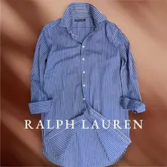 ラルフローレン ストライプ柄 シャツワンピース 長袖 袖刺繍　大きめサイズ