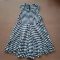 130cm ギンガムチェック ワンピース 女の子 発表会 冠婚葬祭 黒