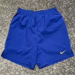 00's NIKE ロゴ刺繍 青 × 金 古着 ショーツ　状態良好◎