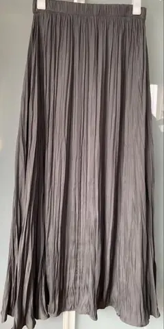 ZARA グレー プリーツロングスカート XS-S