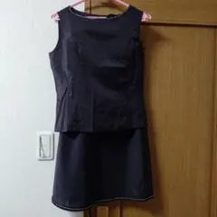 ダークパープル ノースリーブ セットアップ　フォーマル