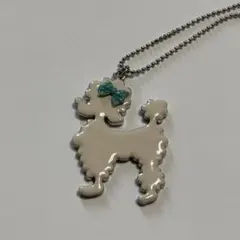 ✨美品✨プードルデザイン ネックレスエナメル　リボン 水玉