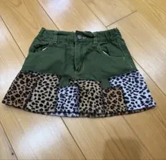 SLAPSLIPオリーブグリーン レオパード柄スカート