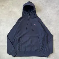 チャンピオン リバースウィーブ パーカー 古着 刺繍 2XL 紺 17951