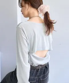 Kastane BACK開きチュールtee ブルー