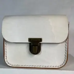 【2way】本革 ベルトポーチ （ミニショルダーバッグにも） (WH)