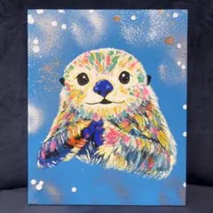 ⭐️ラッコ⭐️絵画　原画　現代アート　キャンバス　アクリル画　カラフル　動物
