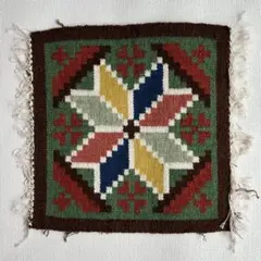 スウェーデン製 ヴィンテージ フレミッシュ織り 北欧伝統織物 マット 壁飾り　①