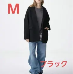 GU コージーメルトンハーフコート ブラック　Mサイズ　新品タグ付き