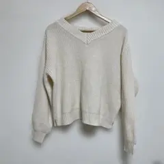 SUREVE アイボリー Vネック 長袖ニット　L