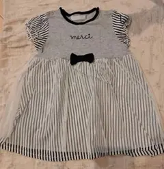 bebe ワンピース グレー/ストライプ