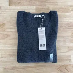 新品　UNIQLO U ユニクロユー　メランジラウンドネックセーター　L