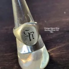 925刻印　ヴィンテージシルバーシグネットリング　SR　レター アンティーク