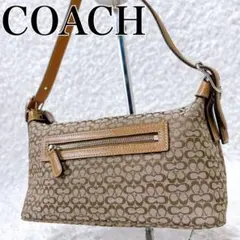 極美品　コーチ アクセサリーポーチ ワンショルダーバッグ ミニシグネチャー