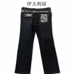 Y742 M イタリヤ ラインストーン ビジュー 美脚 デニムパンツ レディースのサムネイル