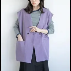 【激美品】LOWRYS FARM パープルノースリーブベスト