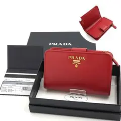✨未使用展示品・箱保証書付き✨　PRADA ミニ財布　サフィアーノレザー L字