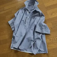 ティッカ　TICCA　スキッパー　スクエアビッグシャツ　青白ストライプのサムネイル