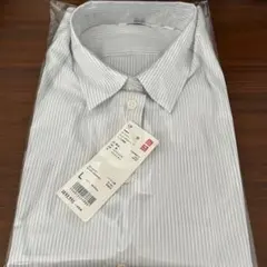 【新品】ユニクロ　スーピマコットン　ストレッチストライプ　シャツ　長袖　ブルー